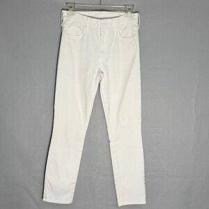 Mother The Looker Crop Jeans Womens Size 27 White Glass Slipper Cotton Denim